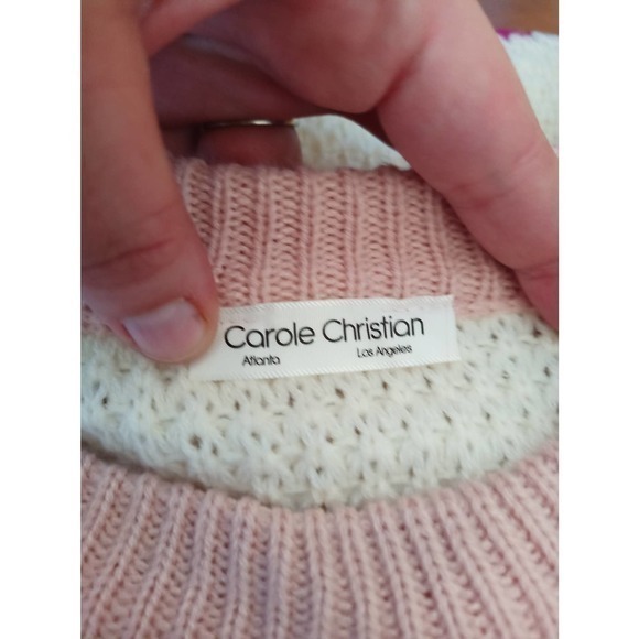 Carole Christian Striped Colorblock Sweater‎ Pullover Size Large - Picture 4 of 5